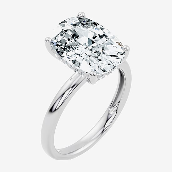 Signature By Modern Bride (F / Vs2) Womens 5 1/10 Ct. T.W. Lab Grown White Diamond 14K Gold Cushion Engagement Ring
