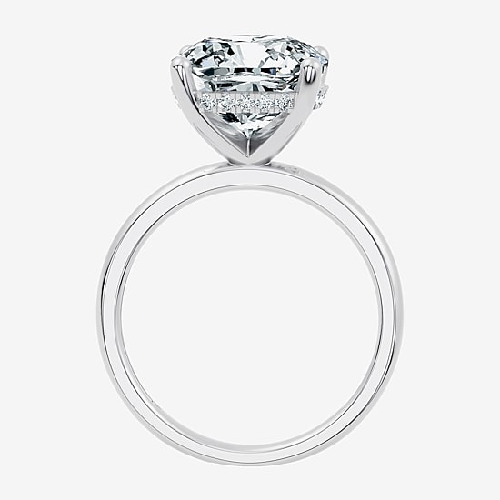 Signature By Modern Bride (F / Vs2) Womens 7 1/10 Ct. T.W. Lab Grown White Diamond 14K Gold Cushion Engagement Ring