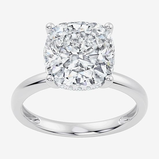 Signature By Modern Bride (F / Vs2) Womens 7 1/10 Ct. T.W. Lab Grown White Diamond 14K Gold Cushion Engagement Ring