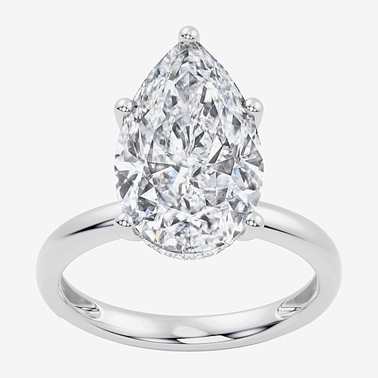 Signature By Modern Bride (F / Vs2) Womens 6 1/10 Ct. T.W. Lab Grown White Diamond 14K Gold Pear Engagement Ring
