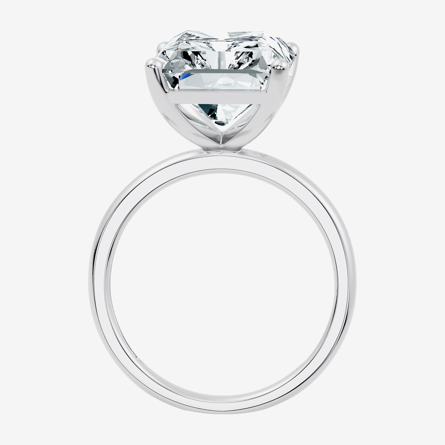(F / Vs2) Womens 8 Ct. Lab Grown White Diamond 14K Gold Rectangular Engagement Ring