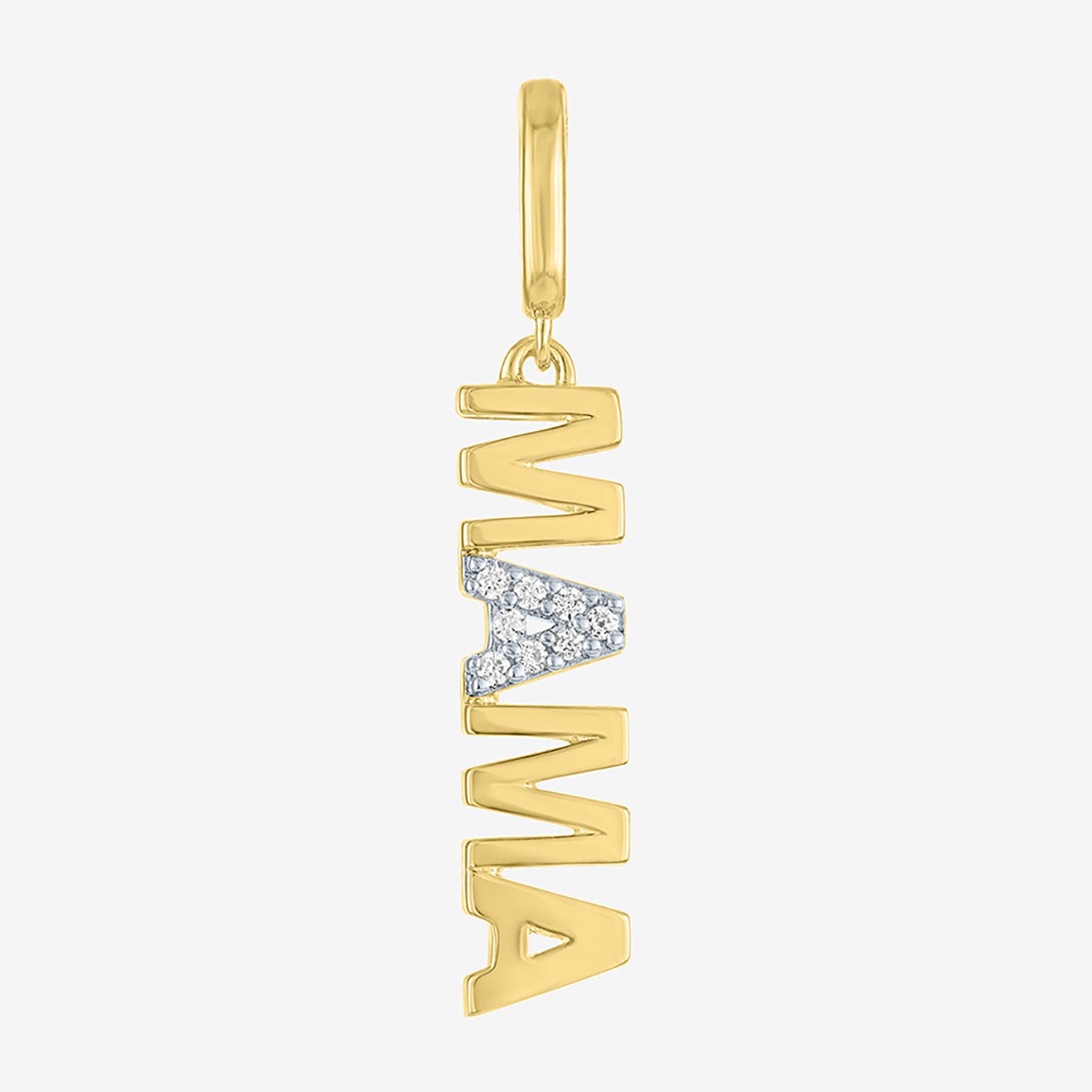 Charmed by Diamond Addiction Mama (G-H / Si2- I1) Womens Accent Lab Grown White 14K Gold Over Silver Pendant