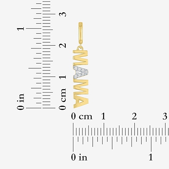 Charmed by Diamond Addiction Diamond Accent Mama (G-H / Si2- I1) White Diamond Accent 14K Gold Over Silver Charm