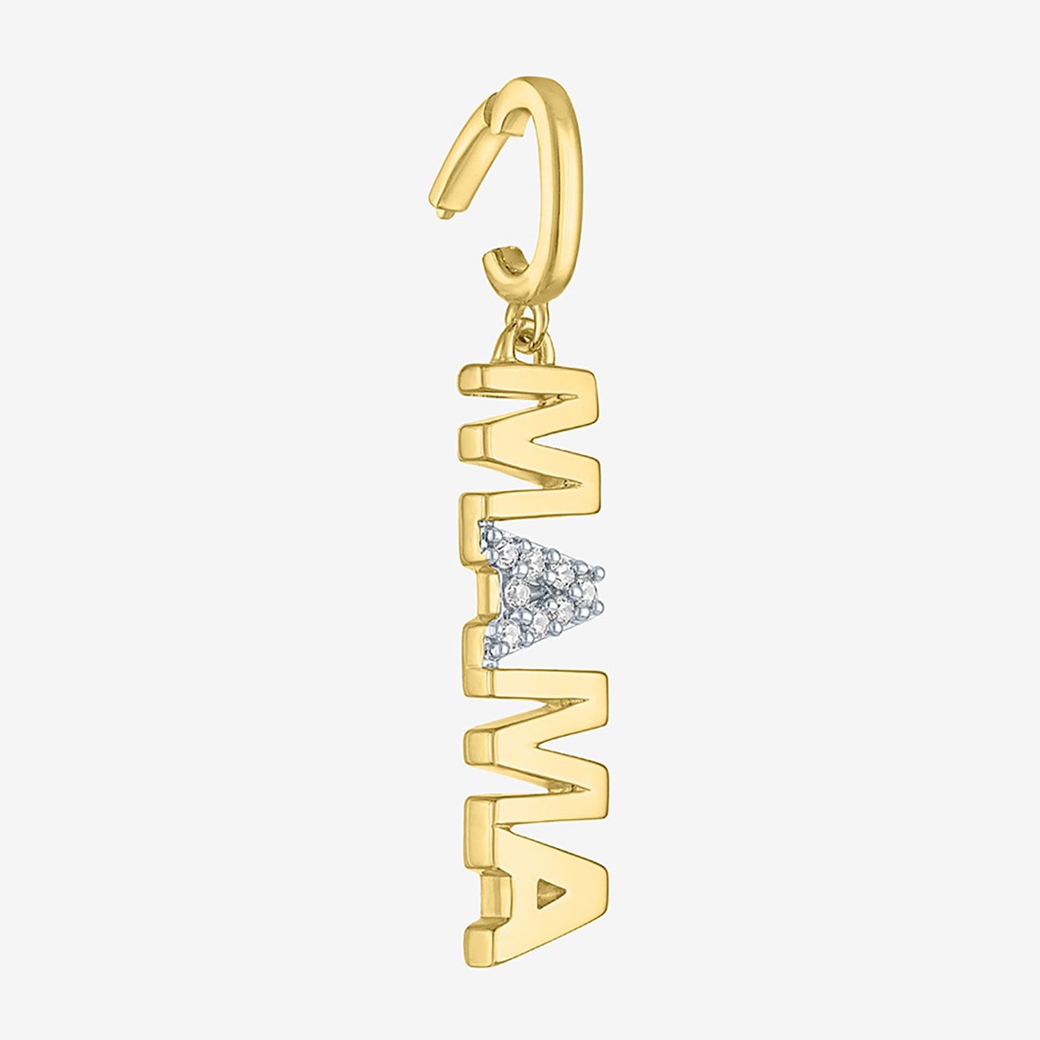 Charmed by Diamond Addiction Accent Mama (G-H / Si2- I1) White 14K Gold Over Silver Charm