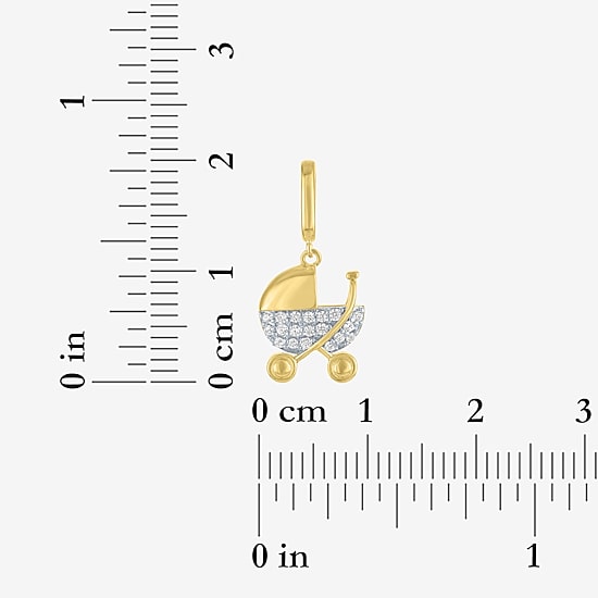 Charmed by Diamond Addiction 1/10 CT. T.W. Stroller (G-H / Si2- I1) White Diamond 14K Gold Over Silver Charm