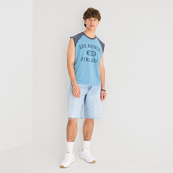 Arizona Mens Crew Neck Short Sleeve Muscle T-Shirt
