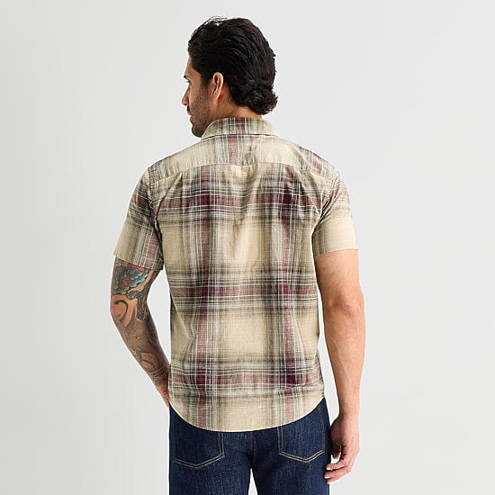 mutual weave Mens Short Sleeve Classic Fit Button-Down Shirt
