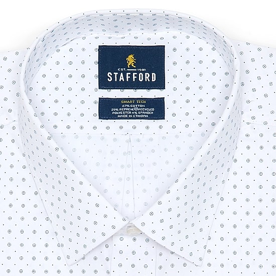 Stafford Big And Tall Smart Tech Mens Regular Fit Stretch Fabric Wrinkle Free Long Sleeve Dress Shirt