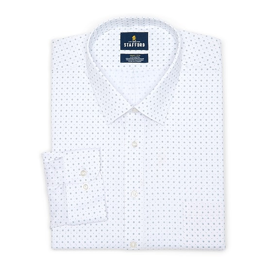 Stafford Big And Tall Smart Tech Mens Regular Fit Stretch Fabric Wrinkle Free Long Sleeve Dress Shirt