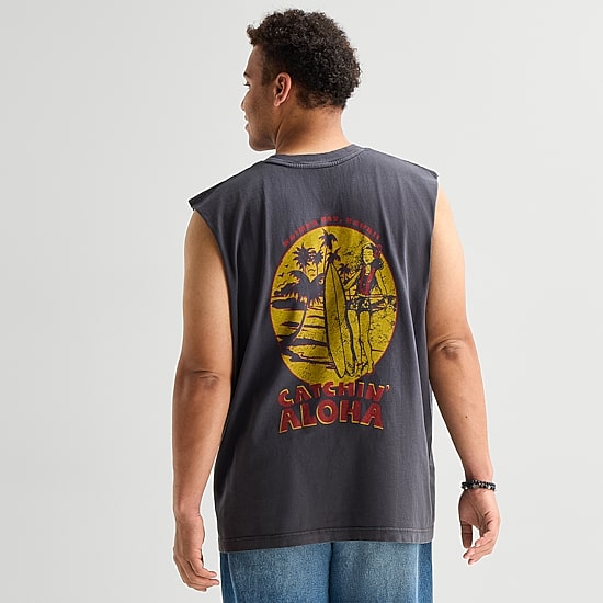 Arizona Mens Crew Neck Sleeveless Big and Tall Muscle T-Shirt
