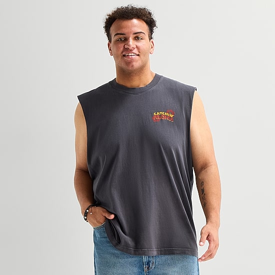 Arizona Mens Crew Neck Sleeveless Big and Tall Muscle T-Shirt