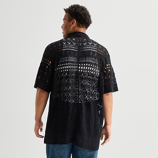 Arizona Big and Tall Mens Crew Neck Short Sleeve Polo Sweater