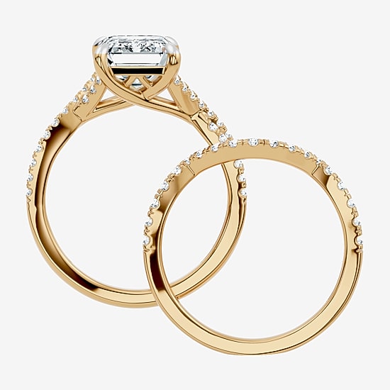 Signature By Modern Bride (F-G / Vs2-Si1) Womens 3 1/2 CT. T.W Lab Grown White Diamond 10K Gold Side Stone Bridal Set