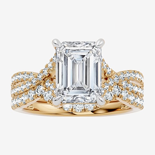 Signature By Modern Bride (F-G / Vs2-Si1) Womens 3 1/2 CT. T.W Lab Grown White Diamond 10K Gold Side Stone Bridal Set, 9, Yellow