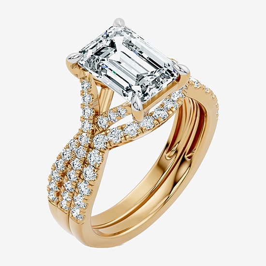 Signature By Modern Bride (F-G / Vs2-Si1) Womens 3 1/2 CT. T.W Lab Grown White Diamond 10K Gold Side Stone Bridal Set
