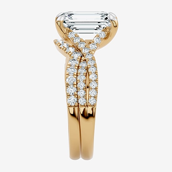 Signature By Modern Bride (F-G / Vs2-Si1) Womens 3 1/2 CT. T.W Lab Grown White Diamond 10K Gold Side Stone Bridal Set