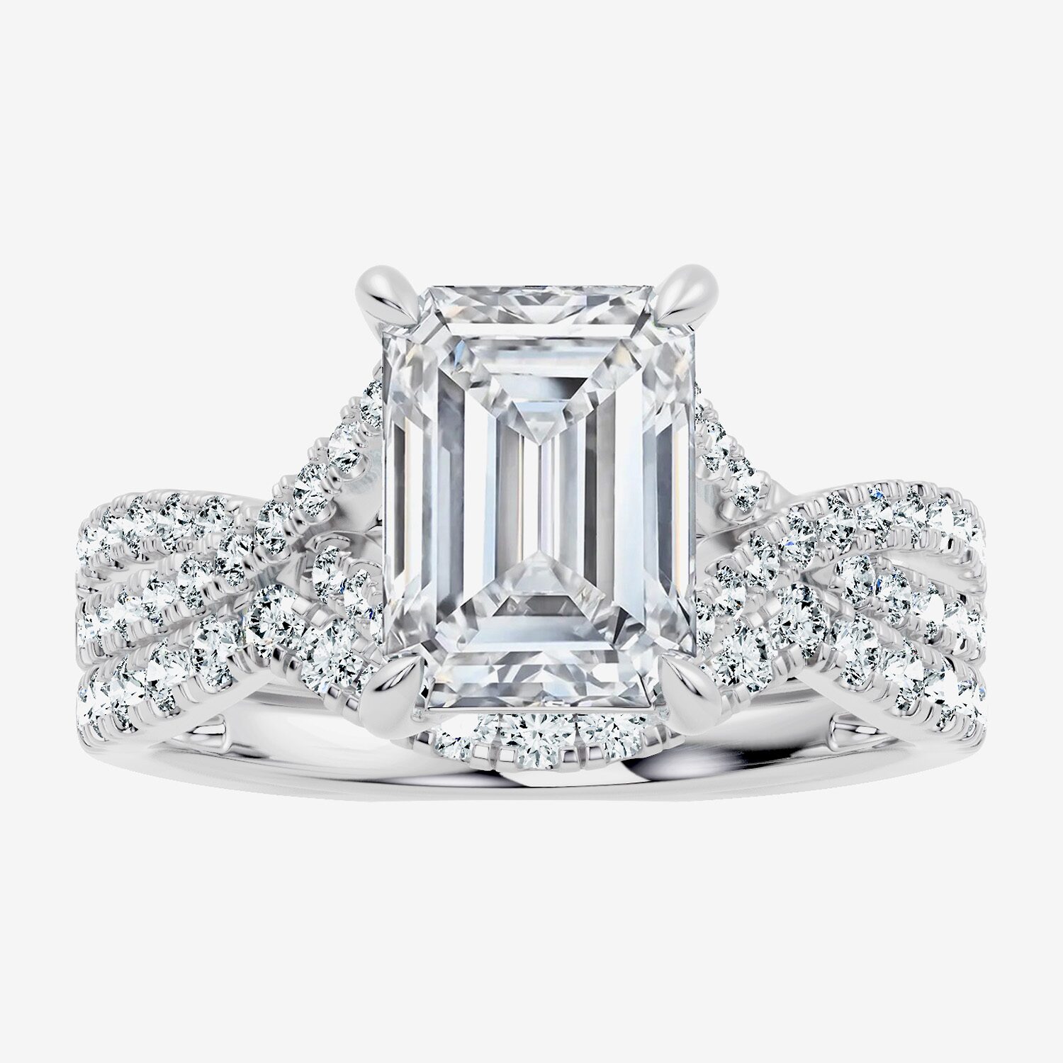 Signature By Modern Bride (F-G / Vs2-Si1) Womens 3 1/2 CT. T.W Lab Grown White Diamond 10K Gold Side Stone Bridal Set