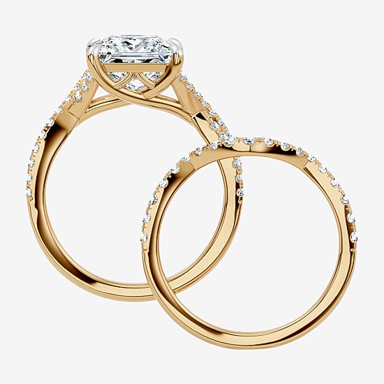 Signature By Modern Bride (F-G / Vs2-Si1) Womens 3 1/2 CT. T.W Lab Grown White Diamond 10K Gold Side Stone Bridal Set