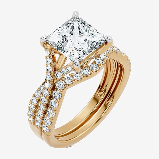 Signature By Modern Bride (F-G / Vs2-Si1) Womens 3 1/2 CT. T.W Lab Grown White Diamond 10K Gold Side Stone Bridal Set