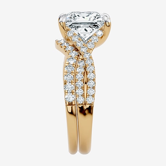 Signature By Modern Bride (F-G / Vs2-Si1) Womens 3 1/2 CT. T.W Lab Grown White Diamond 10K Gold Side Stone Bridal Set