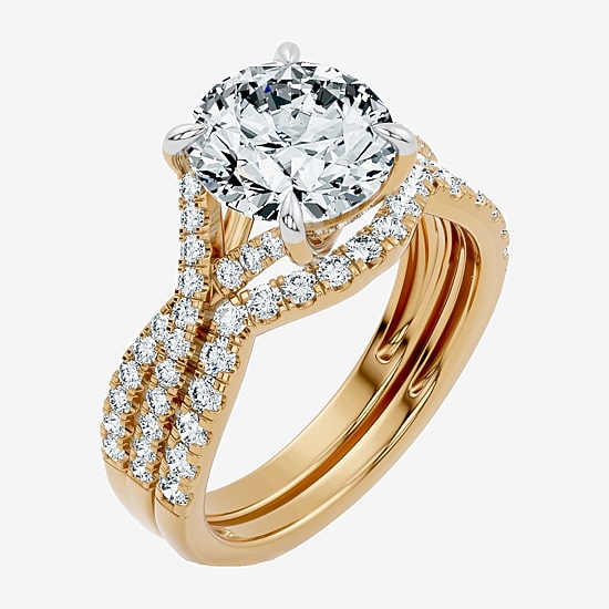 Signature By Modern Bride (F-G / Vs2-Si1) Womens 3 1/2 CT. T.W Lab Grown White Diamond 10K Gold Round Side Stone Bridal Set