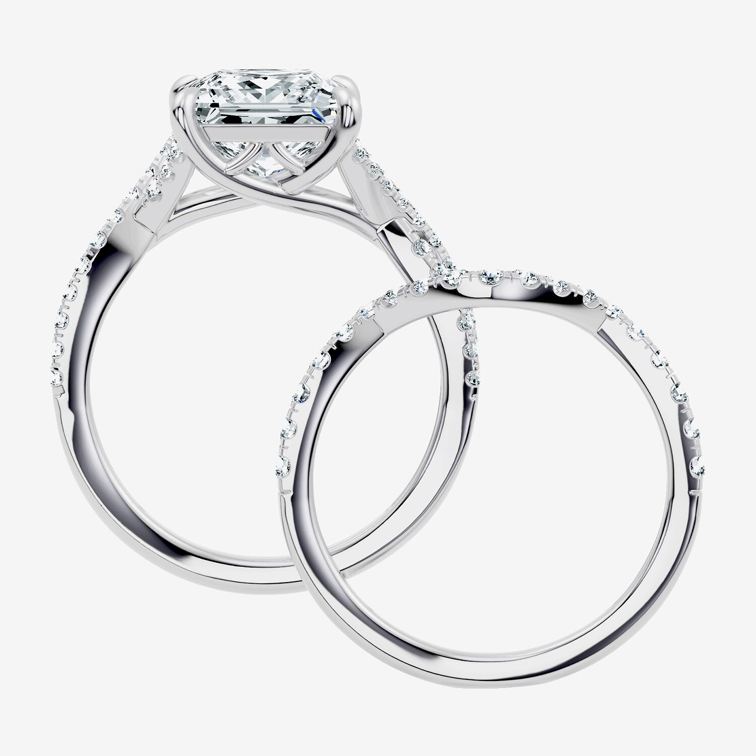 Signature By Modern Bride (F-G / Vs2-Si1) Womens 3 1/2 CT. T.W Lab Grown White Diamond 10K Gold Side Stone Bridal Set