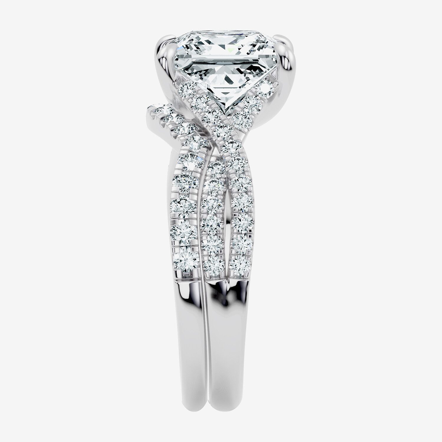 Signature By Modern Bride (F-G / Vs2-Si1) Womens 3 1/2 CT. T.W Lab Grown White Diamond 10K Gold Side Stone Bridal Set