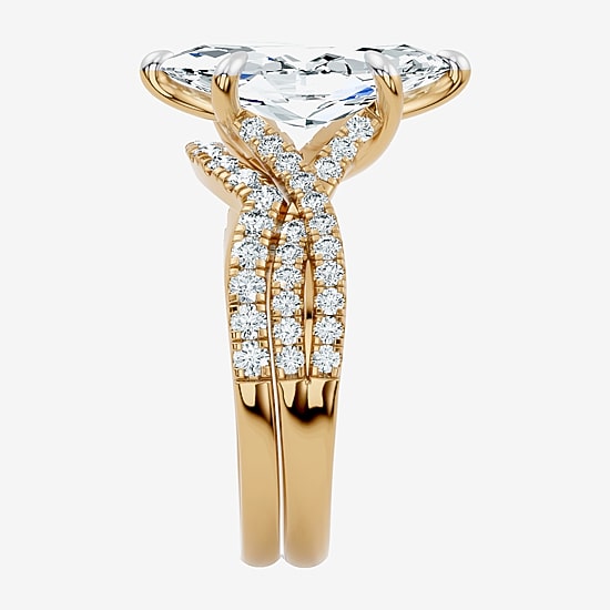 Signature By Modern Bride (F-G / Vs2-Si1) Womens 3 1/2 CT. T.W Lab Grown White Diamond 10K Gold Marquise Side Stone Bridal Set