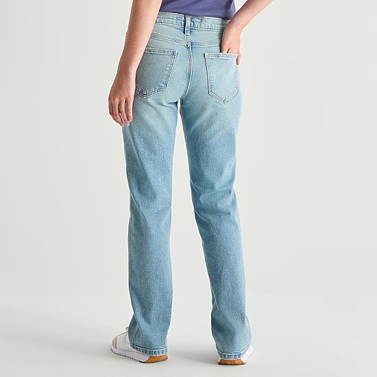 Arizona Womens Juniors Low Rise Straight Leg Jean