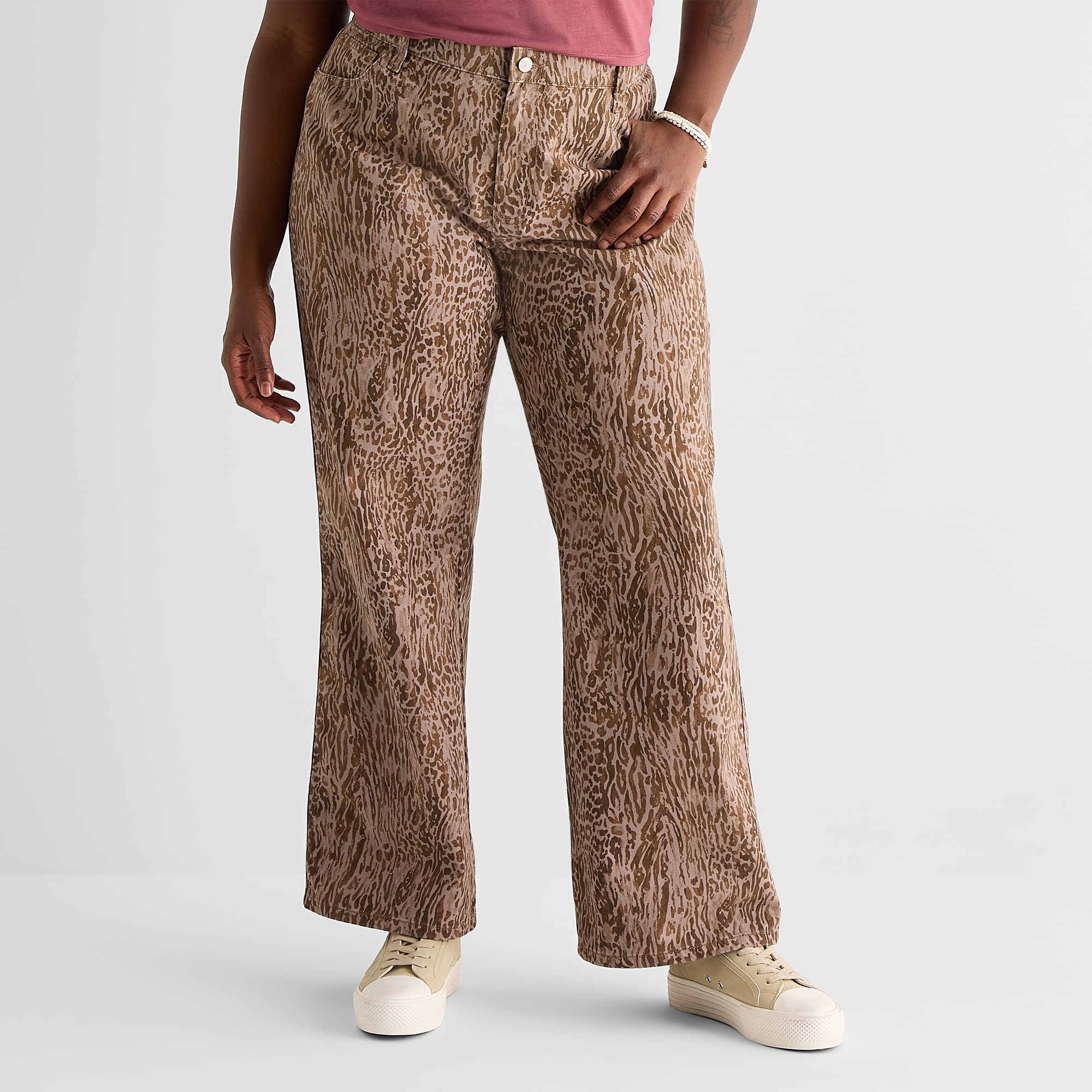 Arizona Womens Juniors Plus Straight Leg Jean