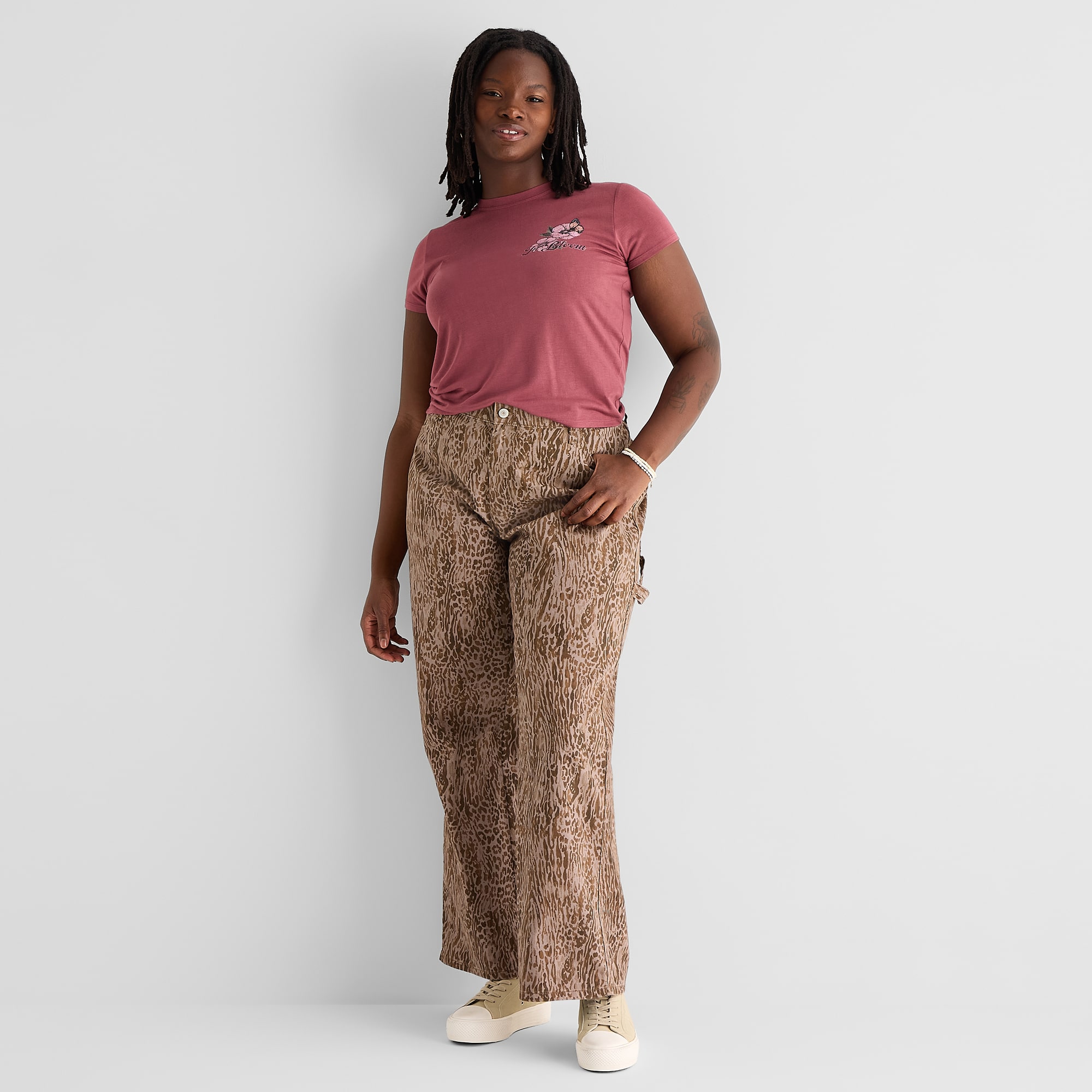 Arizona Womens Juniors Plus Straight Leg Jean