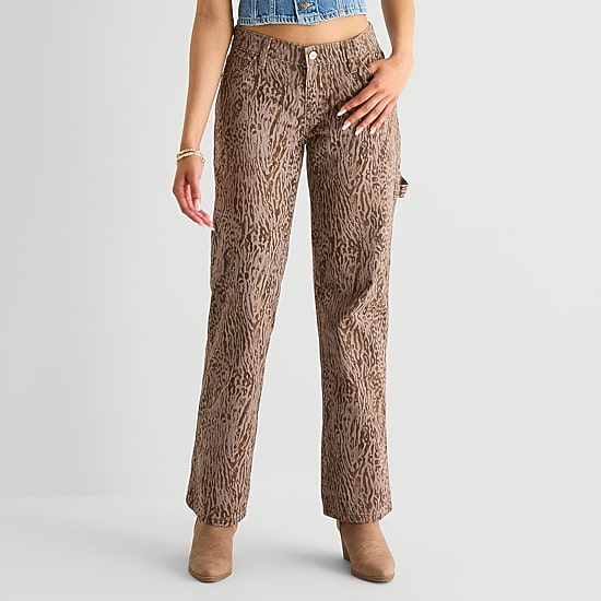 Arizona Womens Juniors Low Rise Straight Leg Jean