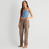 Arizona Womens Juniors Low Rise Straight Leg Jean