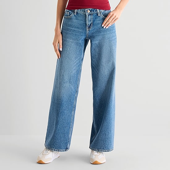 Arizona Womens Juniors Low Rise Baggy Fit Jean