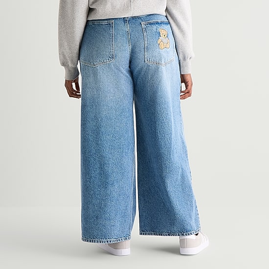 Arizona Womens Juniors Plus Low Rise Baggy Fit Jean