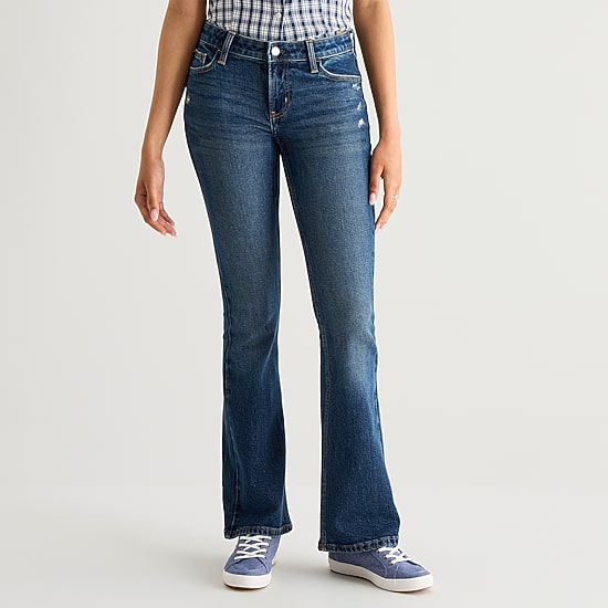 Arizona Womens Juniors Low Rise Bootcut Jean