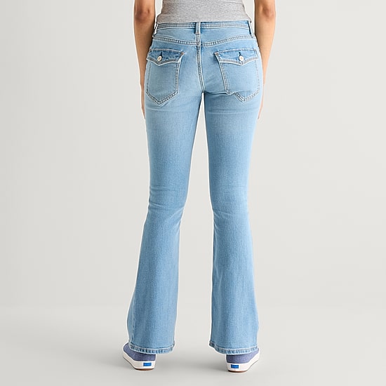 Arizona Womens Juniors Low Rise Bootcut Jean
