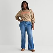 Arizona Womens Juniors Plus Low Rise Bootcut Jean