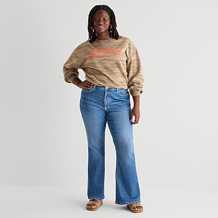 Arizona Womens Juniors Plus Low Rise Flare Leg Jean - JCPenney