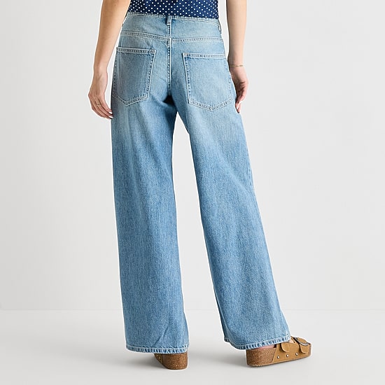 Arizona Womens Juniors Low Rise Baggy Fit Jean