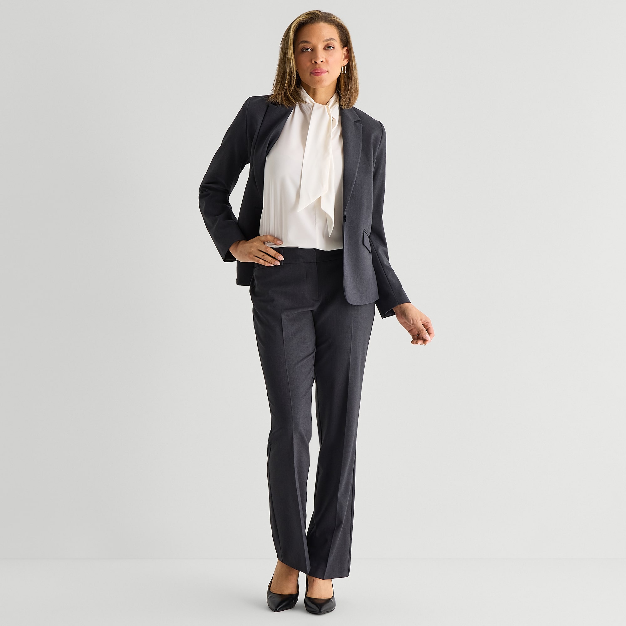 Liz Claiborne Audra Curvy Womens Straight Mid Rise Trouser