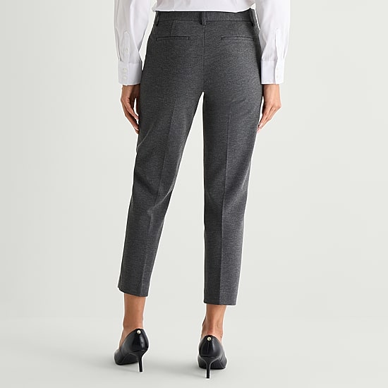 Liz Claiborne Emma Ponte Womens Straight Mid Rise Ankle Pant