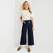 St. John's Bay Womens High Rise Cropped Wide Leg Jean