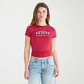 AEROPOSTALE Womens Juniors Crew Neck Short Sleeve Regular Fit Graphic T-Shirt