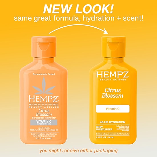 Hempz Mini Citrus Blossom Herbal Body Moisturizer With Brightening Vitamin C 2.25 Oz.