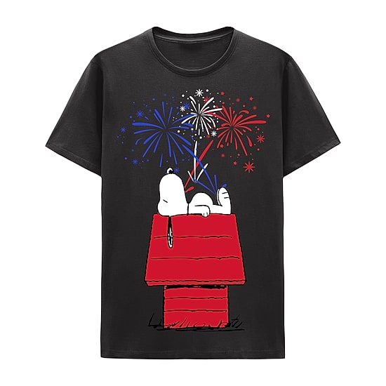 Mens Crew Neck Short Sleeve Regular Fit Peanuts Snoopy Graphic T-Shirt