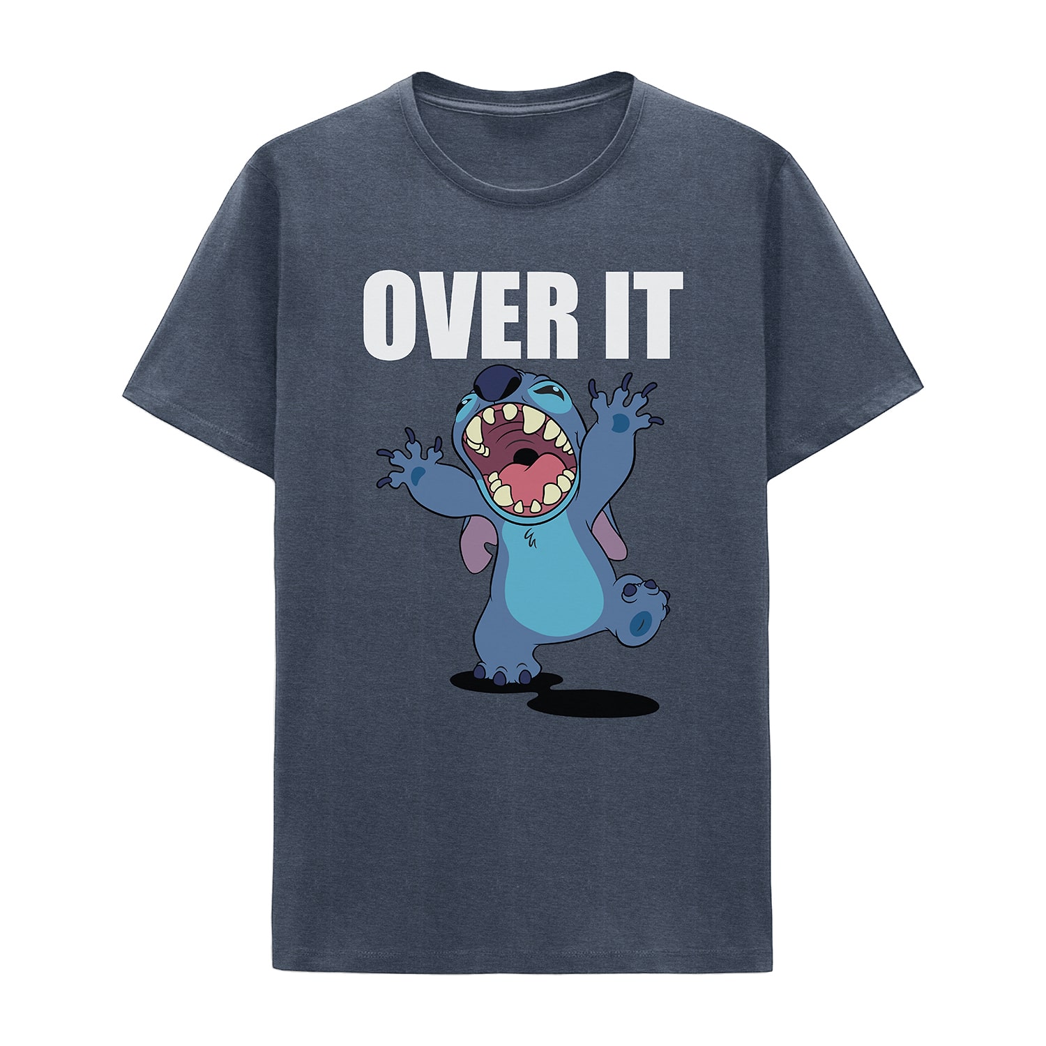 Mens Crew Neck Short Sleeve Regular Fit Lilo & Stitch Graphic T-Shirt