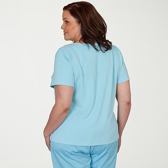 Hearts Of Palm Womens Plus Split Crew Neck Short Sleeve Embellished Blouse