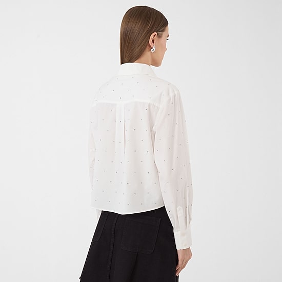 RM Rebecca Minkoff Womens Fitted Long Sleeve Loose Fit Button-Down Shirt