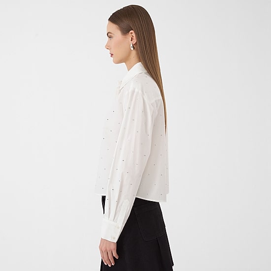 RM Rebecca Minkoff Womens Fitted Long Sleeve Loose Fit Button-Down Shirt